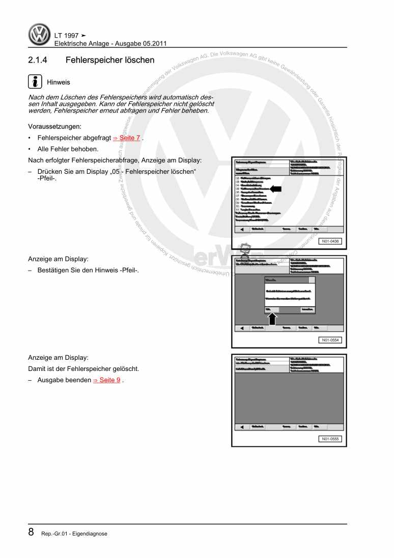 Beispielseite für Reparaturanleitung 2 Elektrische Anlage