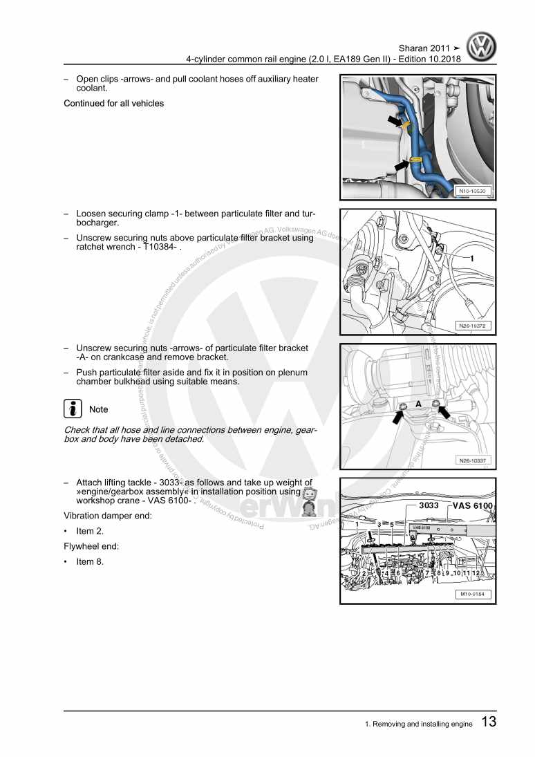 Examplepage for repair manual 2 4-cylinder common rail engine (2.0 l, EA189 Gen II)