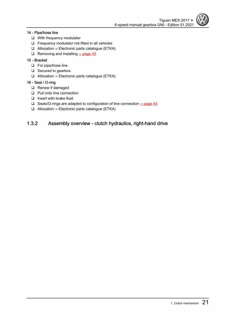 Examplepage for repair manual 3 6-speed manual gearbox 0A6