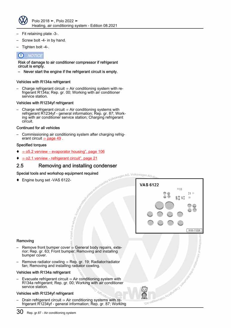 Examplepage for repair manual 3 Heating, air conditioner