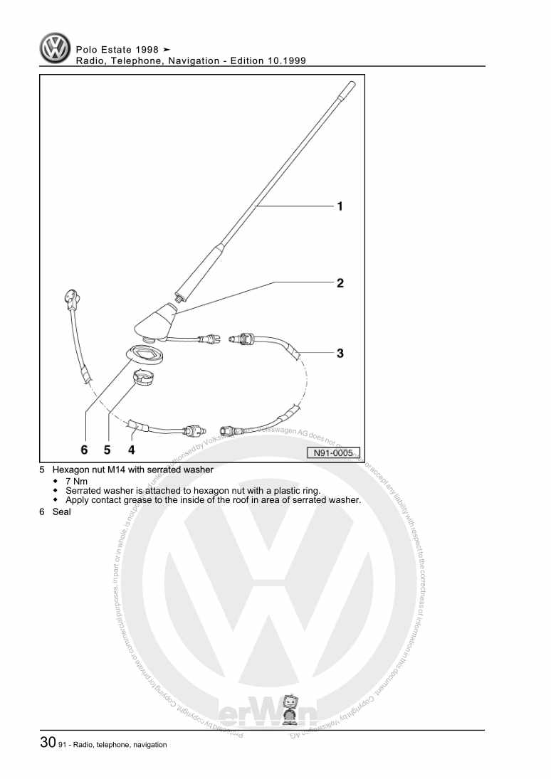 Examplepage for repair manual 3 Radio, Telephone, Navigation