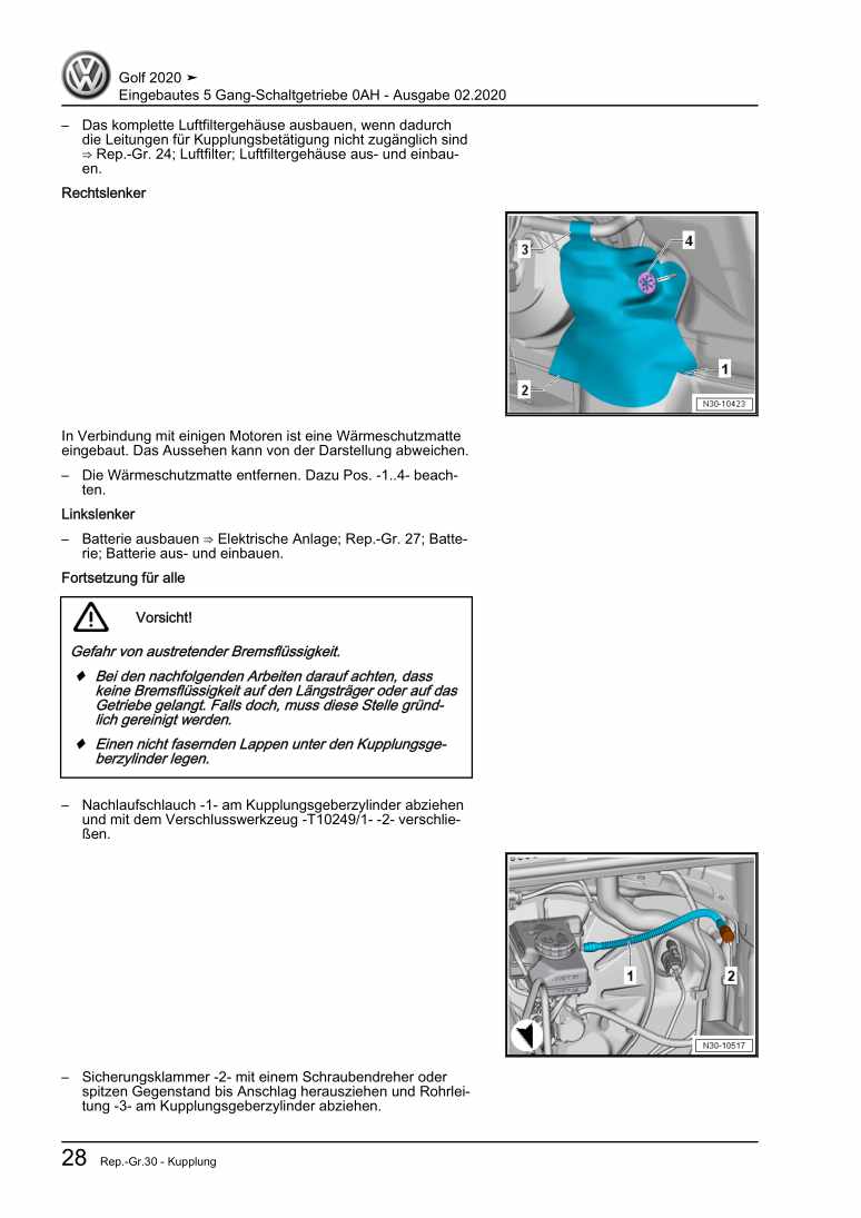 Beispielseite für Reparaturanleitung 2 Eingebautes 5 Gang-Schaltgetriebe 0AH