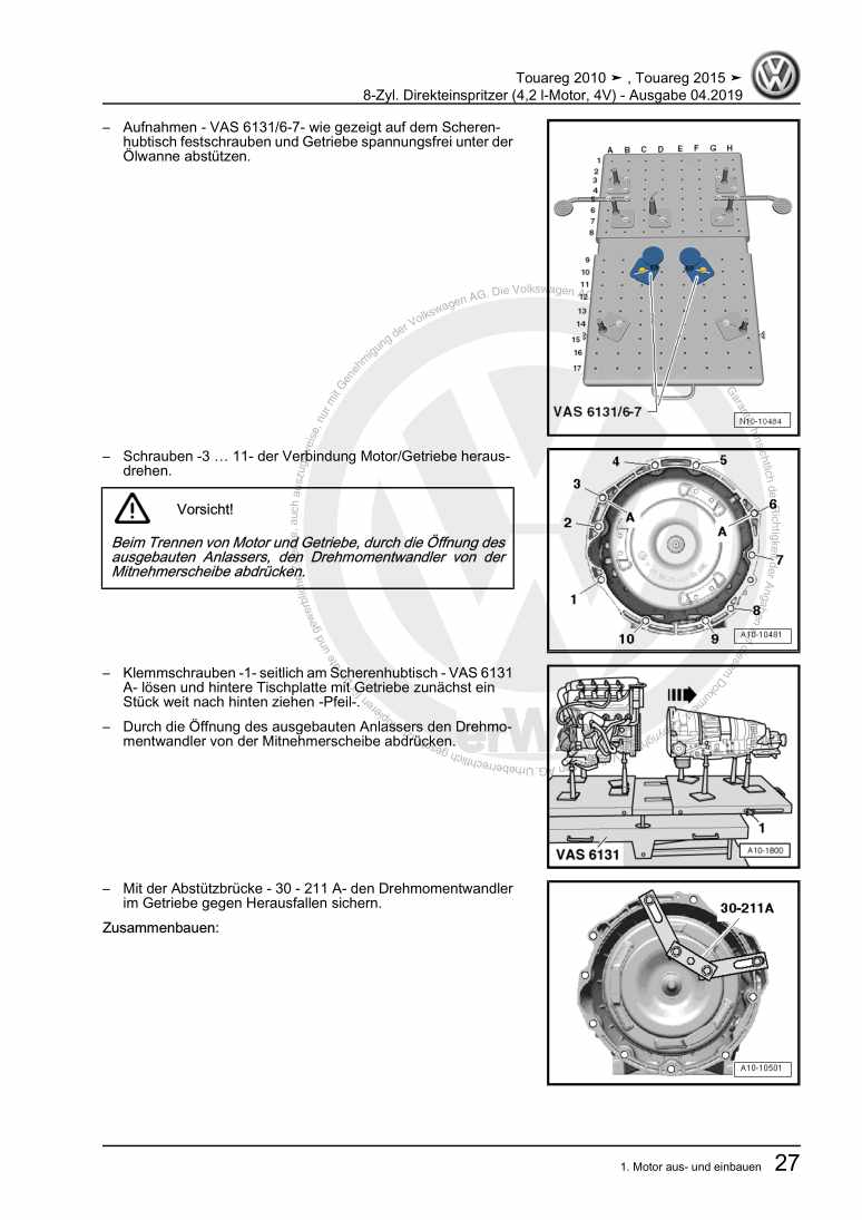 Beispielseite für Reparaturanleitung 3 8-Zyl. Direkteinspritzer (4,2 l-Motor, 4V)