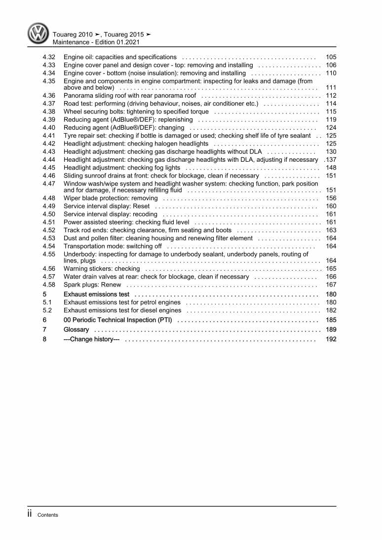 Examplepage for repair manual 2 Maintenance