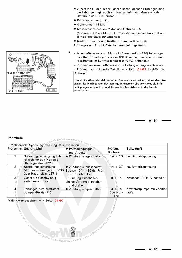 Examplepage for repair manual 2 Motronic Einspritz- und Zündanlage AAA