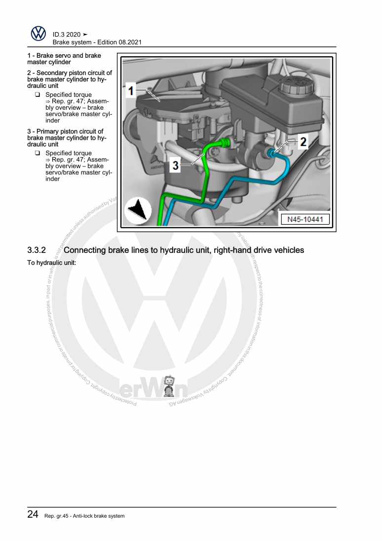 Examplepage for repair manual 3 Brake system