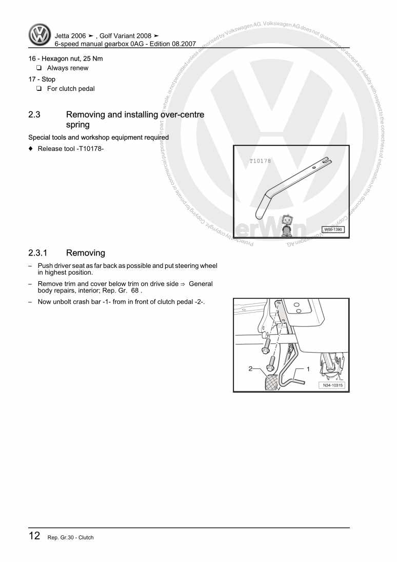 Beispielseite für Reparaturanleitung 2 6-speed manual gearbox 0AG