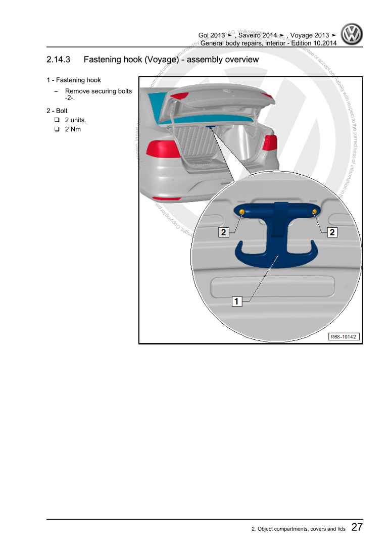 Examplepage for repair manual 3 General body repairs, interior