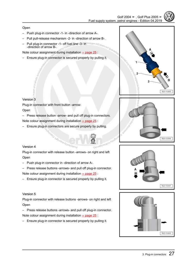 Examplepage for repair manual 2 Fuel supply system, petrol engines