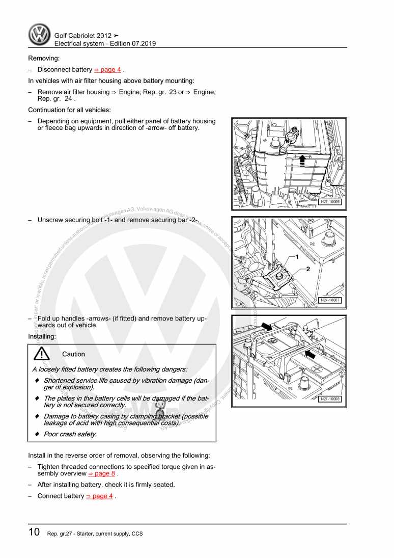 Examplepage for repair manual 2 Electrical system