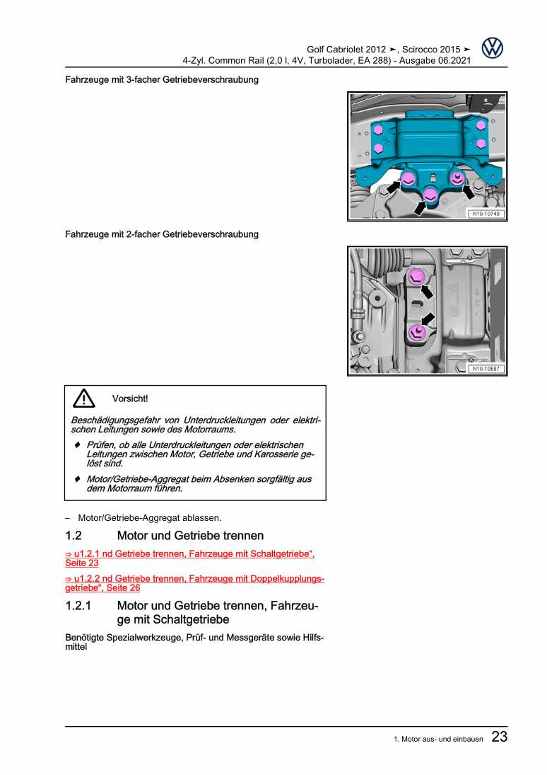 Beispielseite für Reparaturanleitung 3 4-Zyl. Common Rail (2,0 l, 4V, Turbolader, EA 288)