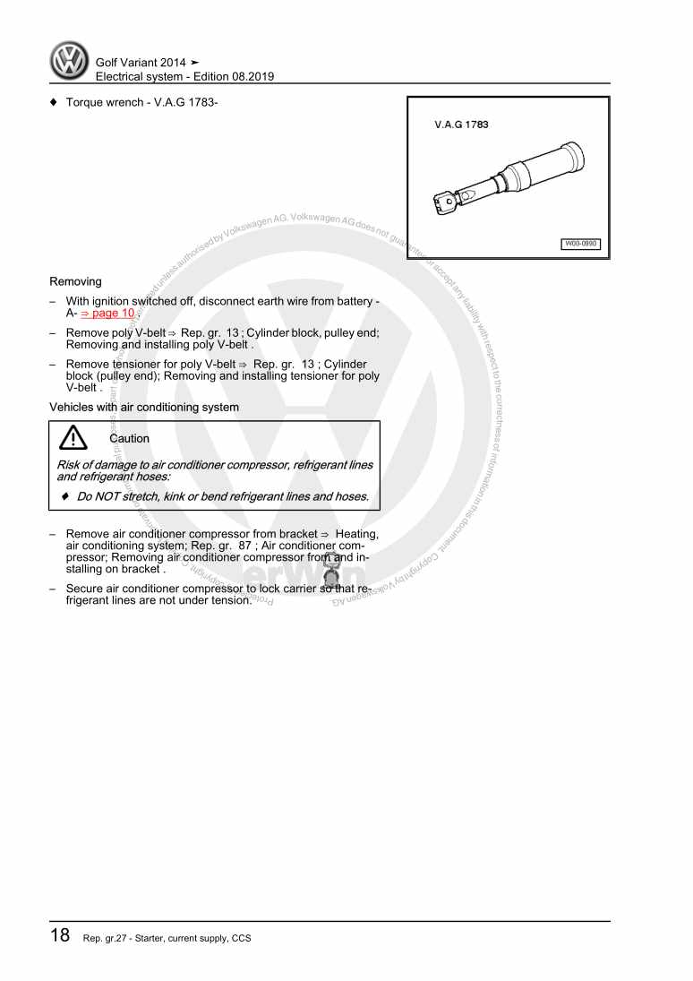Examplepage for repair manual 2 Electrical system