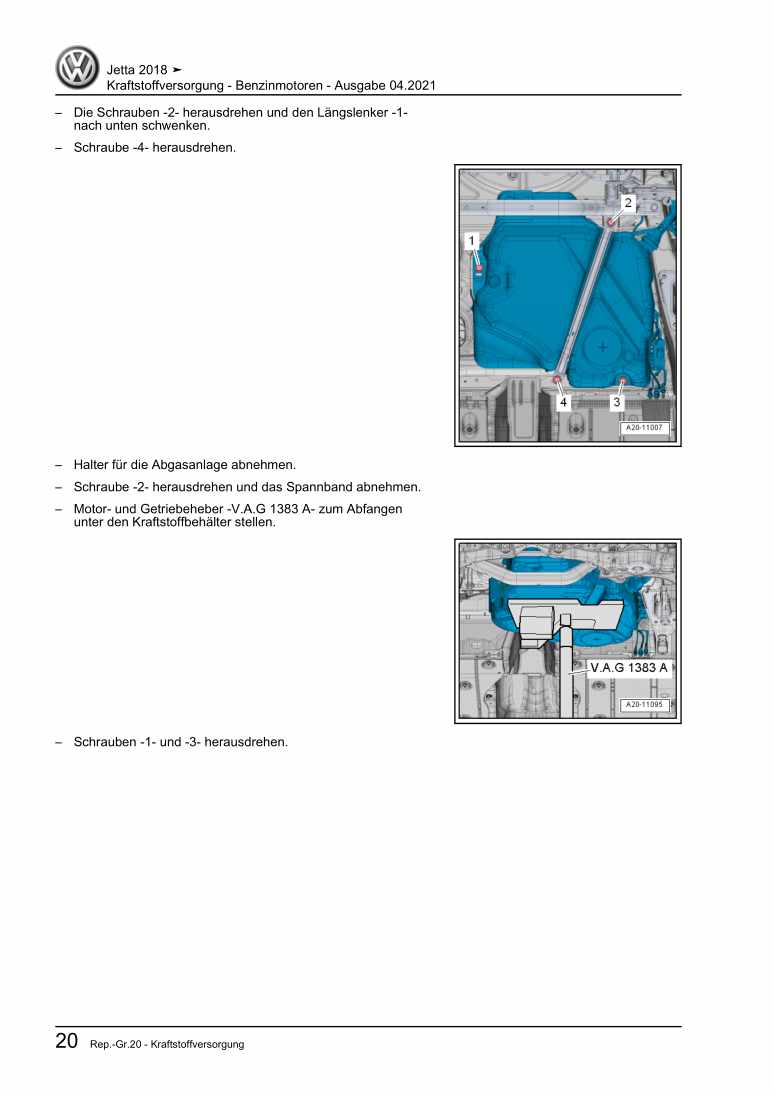 Beispielseite für Reparaturanleitung 2 Kraftstoffversorgung - Benzinmotoren