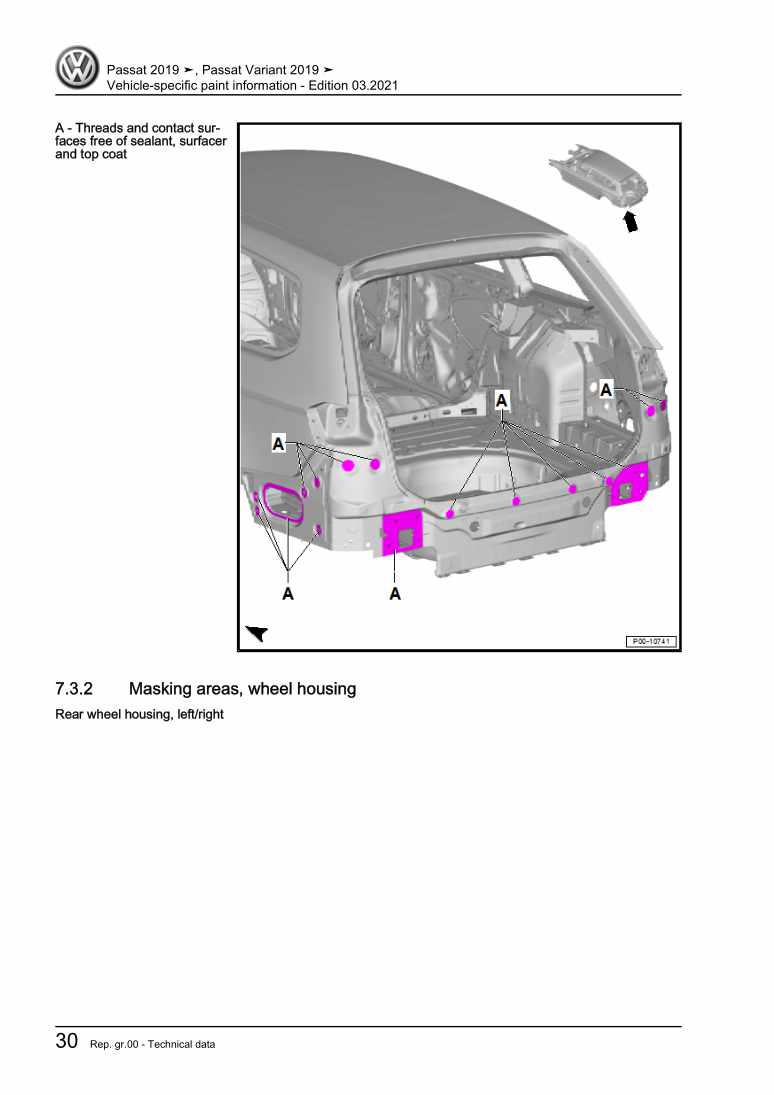 Examplepage for repair manual 2 Vehicle-specific paint information
