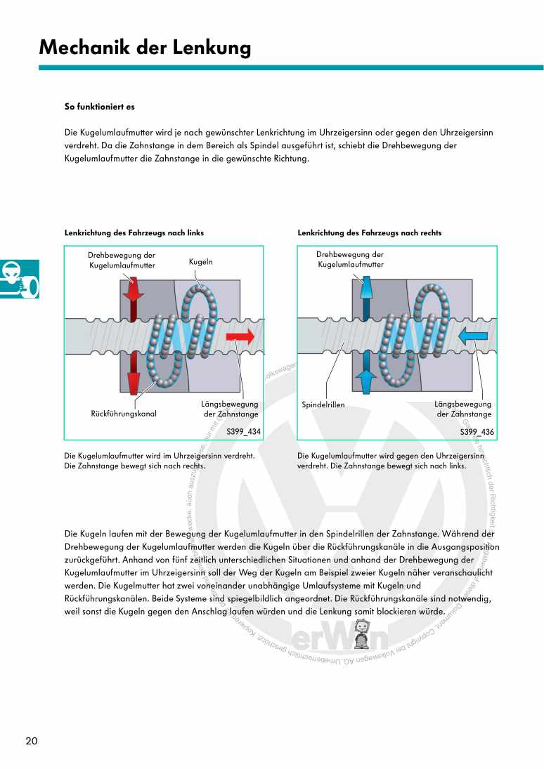 Beispielseite für Reparaturanleitung 2 Nr. 399: Die elektro-mechanische Lenkung mit Achs-Parallelem Antrieb (APA)