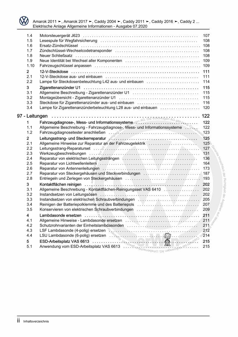 Beispielseite für Reparaturanleitung 3 Elektrische Anlage Allgemeine Informationen