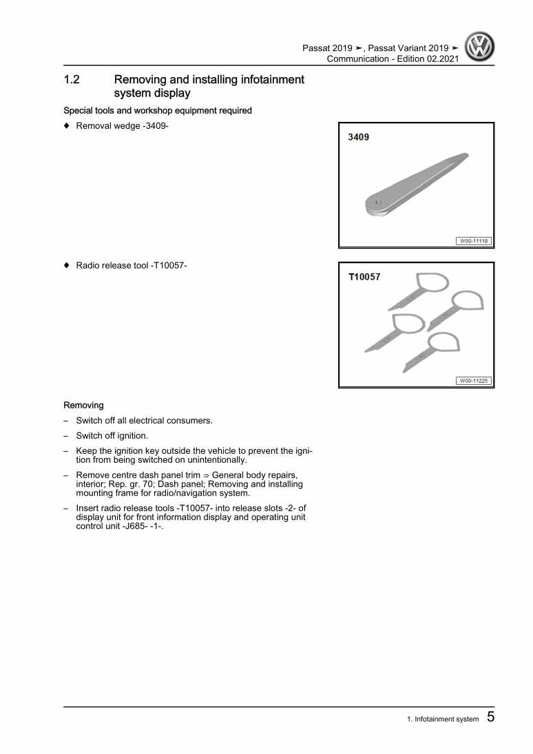 Examplepage for repair manual 2 Communication