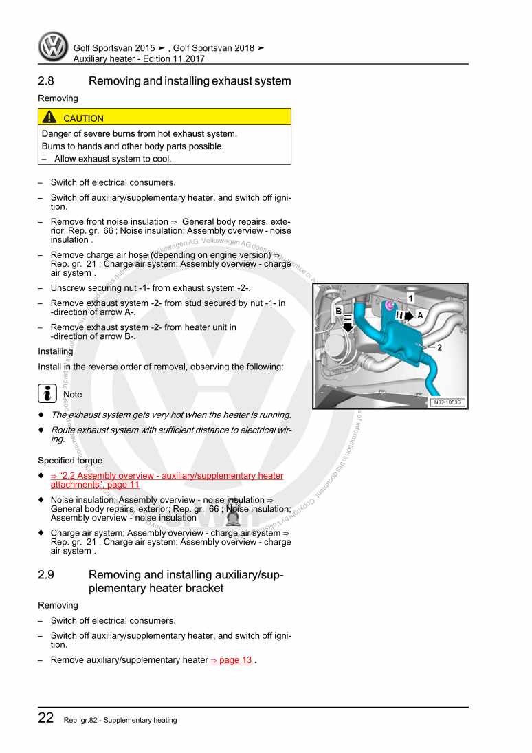 Beispielseite für Reparaturanleitung 3 Auxiliary heater