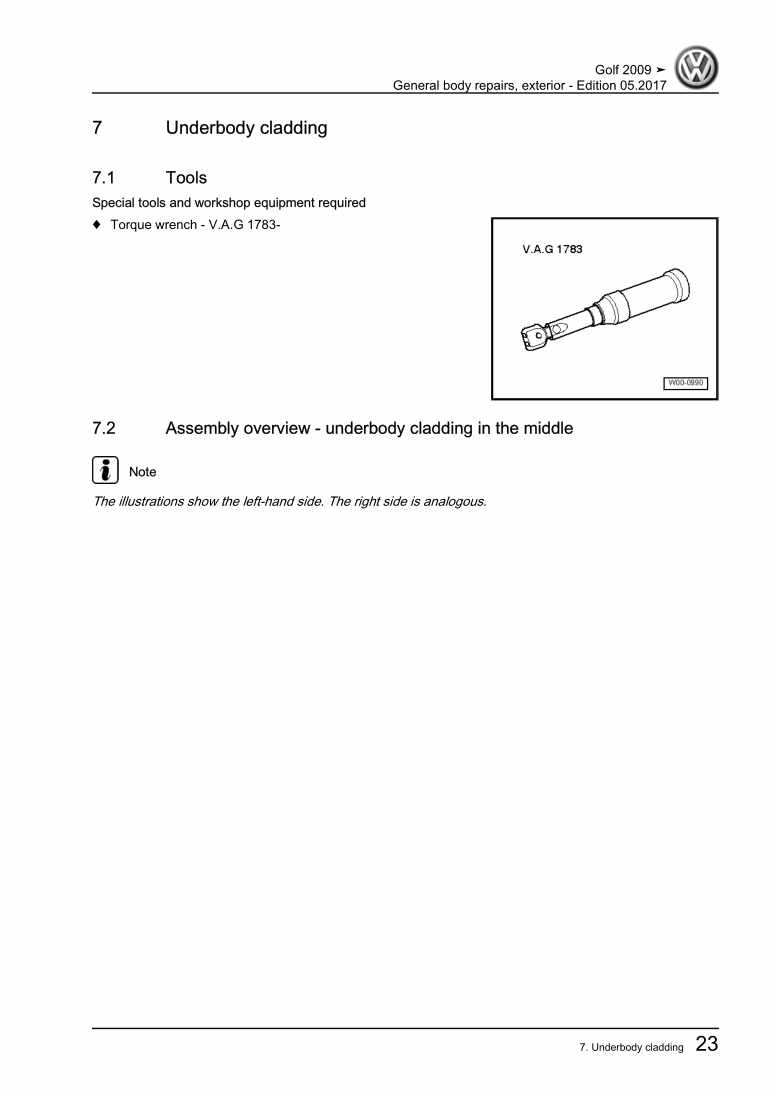 Examplepage for repair manual 3 General body repairs, exterior