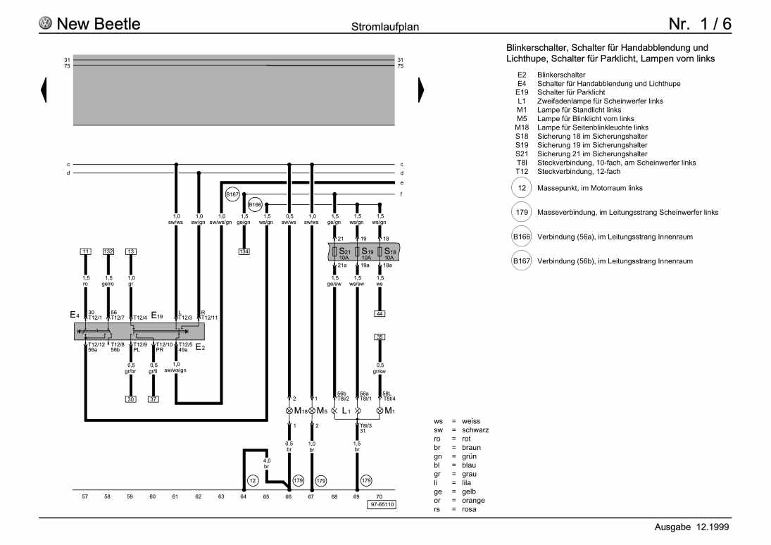 Examplepage for repair manual Grundausstattung, ab November 1998
