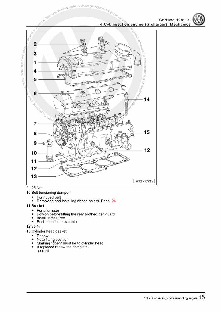 Examplepage for repair manual 4-Cyl. injection engine (G charger), Mechanics