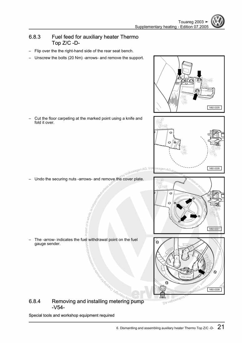 Examplepage for repair manual 3 Supplementary heating