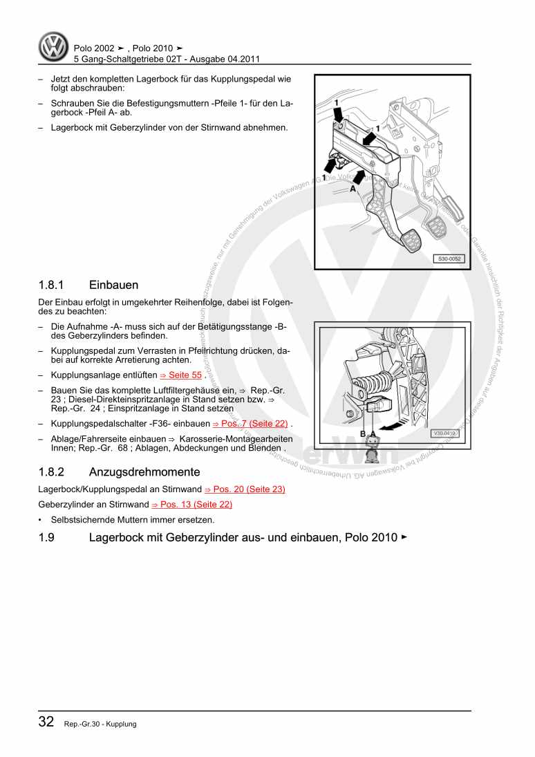 Beispielseite für Reparaturanleitung 3 5 Gang-Schaltgetriebe 02T