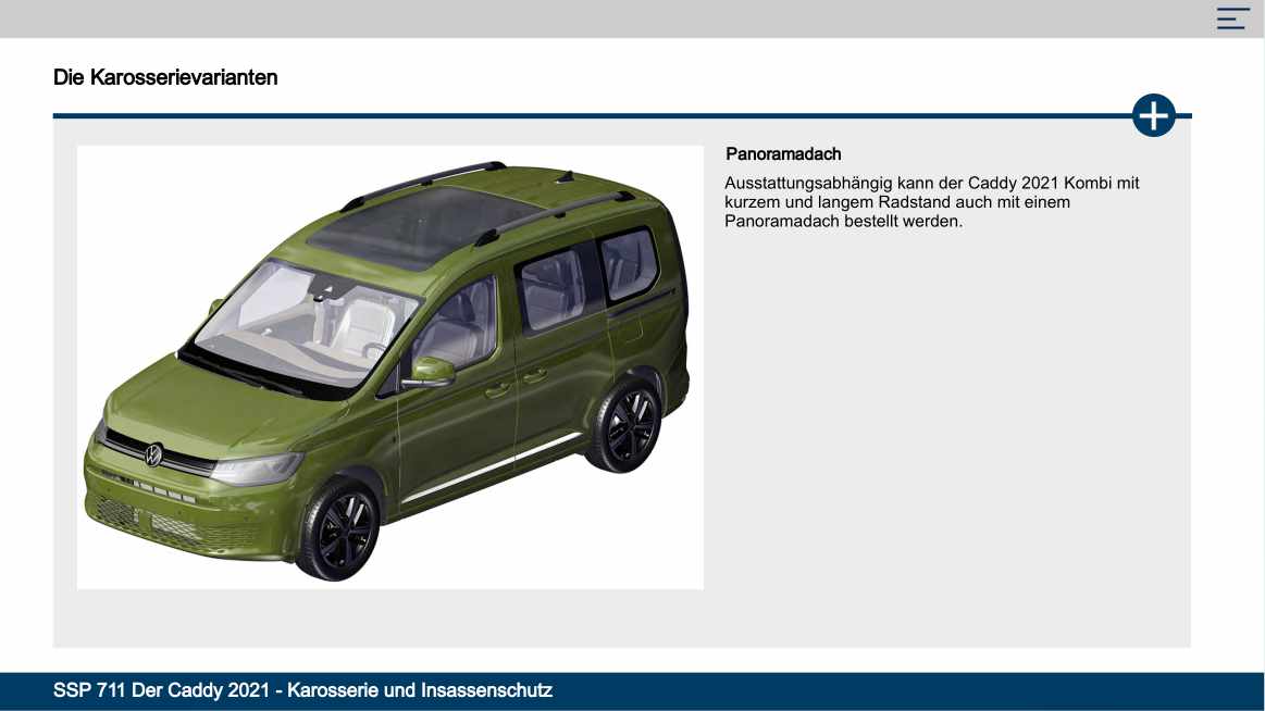 Beispielseite für Reparaturanleitung Nr. 711: Der Caddy 2021 Karosserie und Insassenschutz