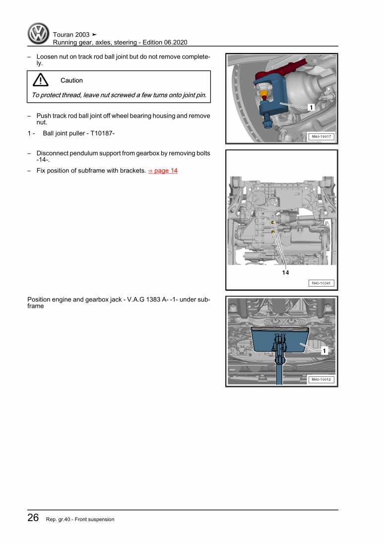 Examplepage for repair manual 2 Running gear, axles, steering