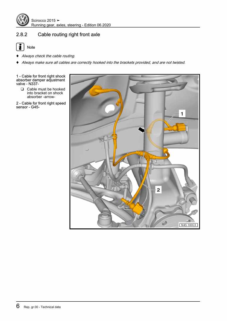 Examplepage for repair manual Running gear, axles, steering