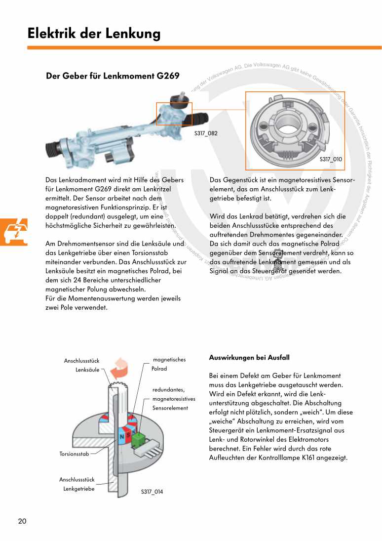 Beispielseite für Reparaturanleitung 2 Nr. 317: Die elektro-mechanische Servolenkung mit Doppelritzel
