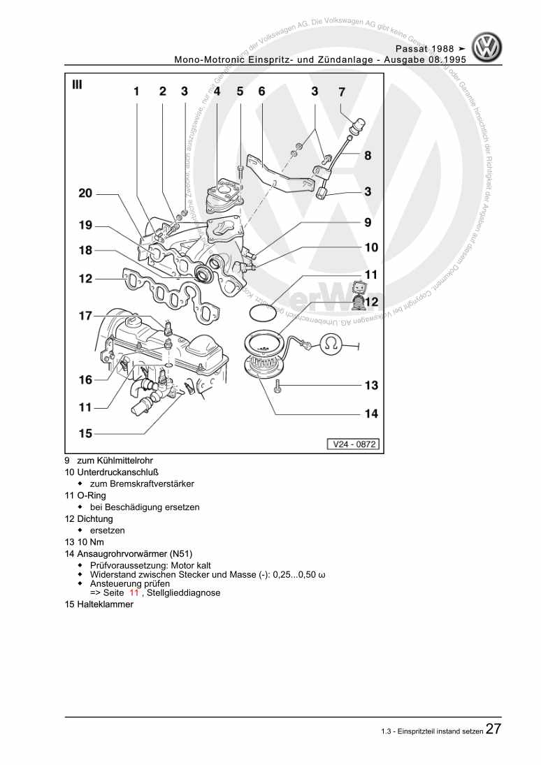 Beispielseite für Reparaturanleitung 2 Mono-Motronic Einspritz- und Zündanlage