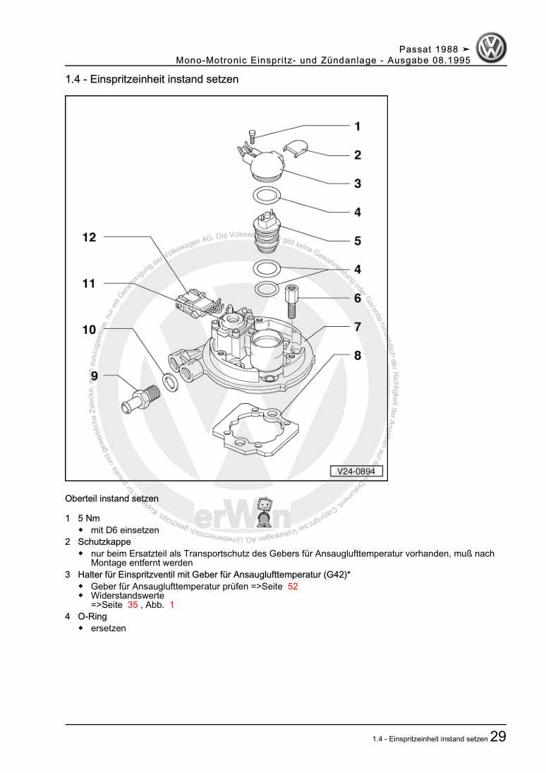 Examplepage for repair manual 3 Mono-Motronic Einspritz- und Zündanlage