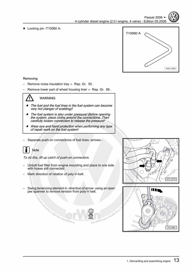 Beispielseite für Reparaturanleitung 3 4-cylinder diesel engine (2.0 l engine, 4 valve)