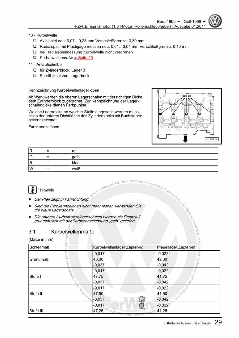 Examplepage for repair manual 3 4-Zyl. Einspritzmotor (1,6 l-Motor, Rollenschlepphebel)