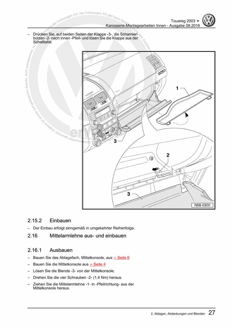 Examplepage for repair manual 3 Karosserie-Montagearbeiten Innen