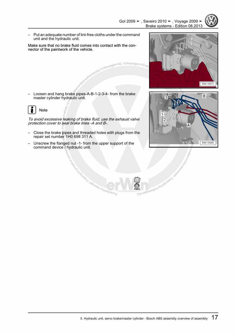 Examplepage for repair manual 2 Brake systems