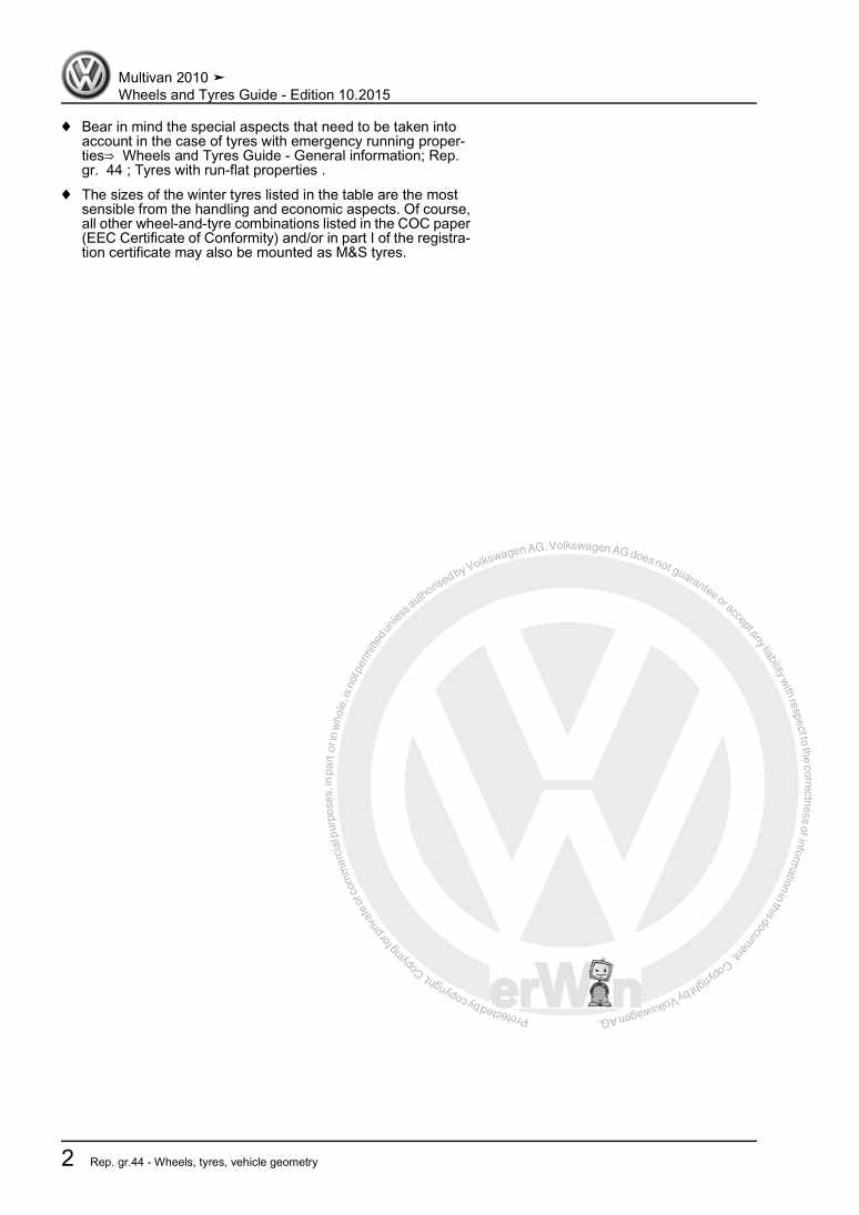 Examplepage for repair manual 2 Wheels and Tyres Guide