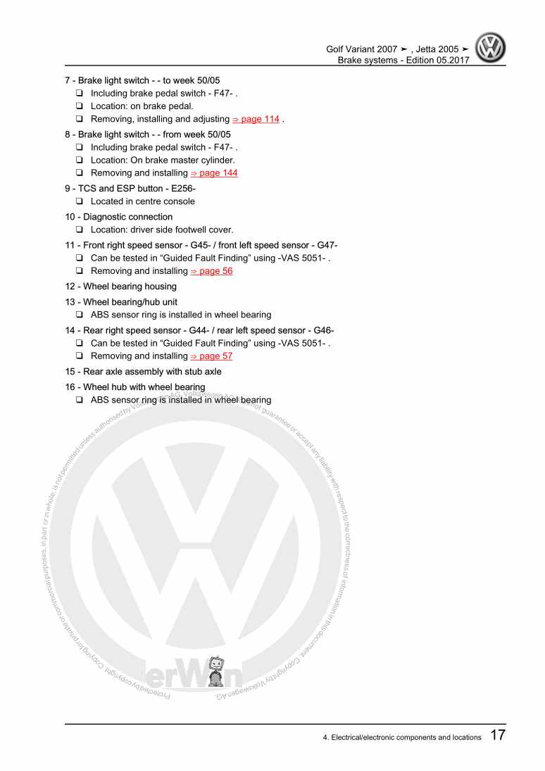 Examplepage for repair manual 3 Brake systems