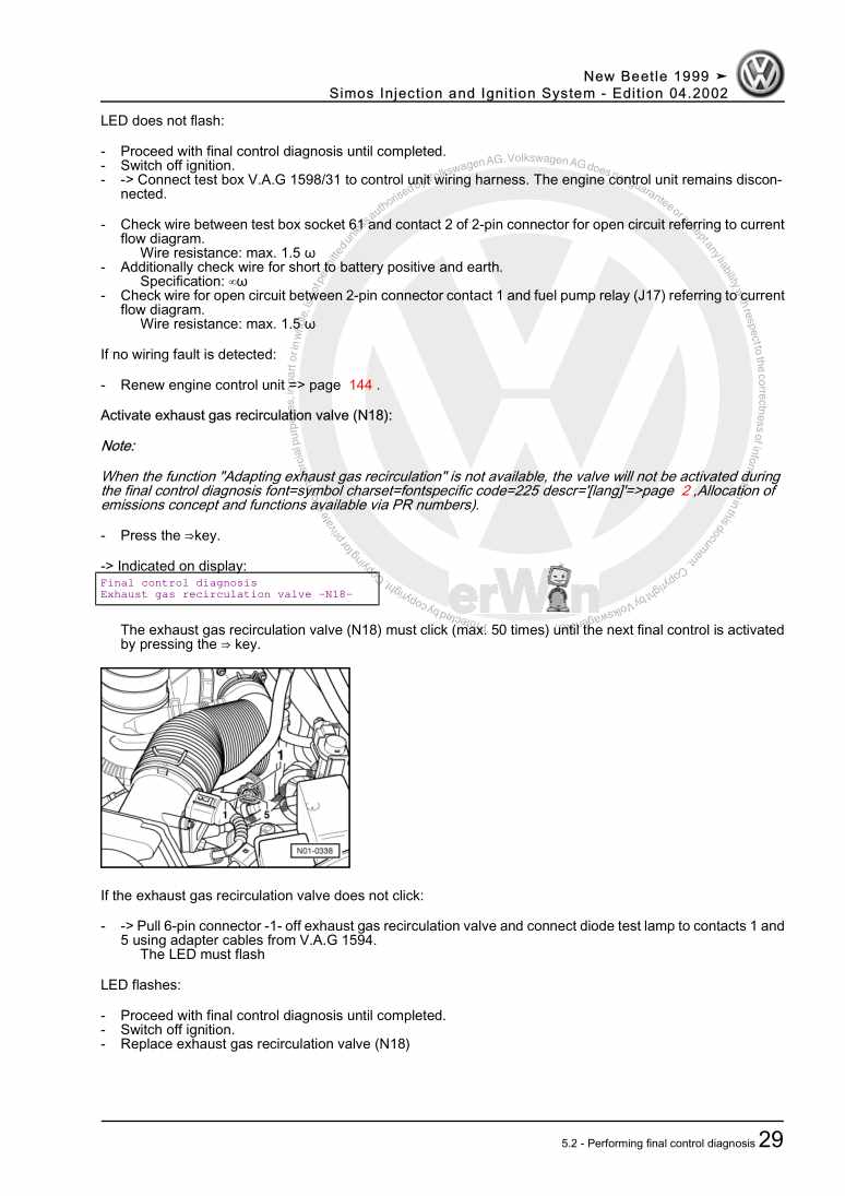 Examplepage for repair manual 2 Simos Injection and Ignition System