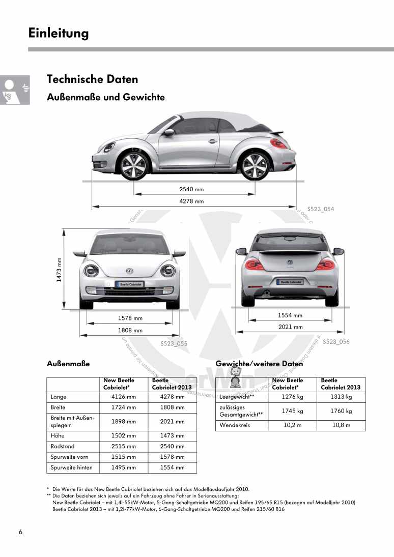 Examplepage for repair manual 3 Nr. 523: Das Beetle Cabriolet 2013