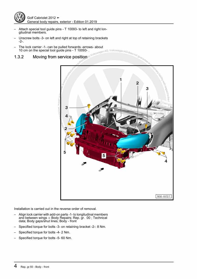 Examplepage for repair manual 2 General body repairs, exterior
