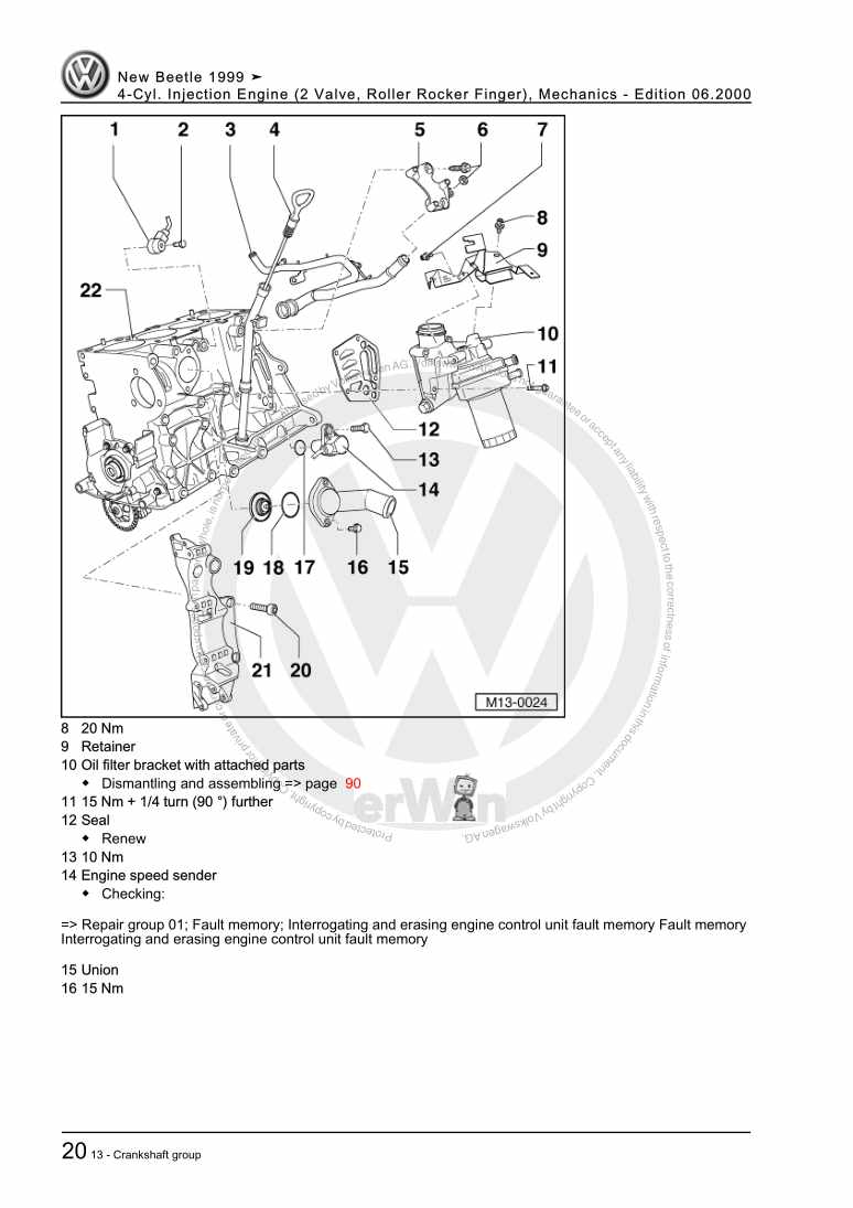 Examplepage for repair manual 2 4-Cyl. Injection Engine (2 Valve, Roller Rocker Finger), Mechanics