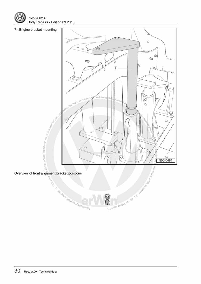 Examplepage for repair manual 3 Body Repairs