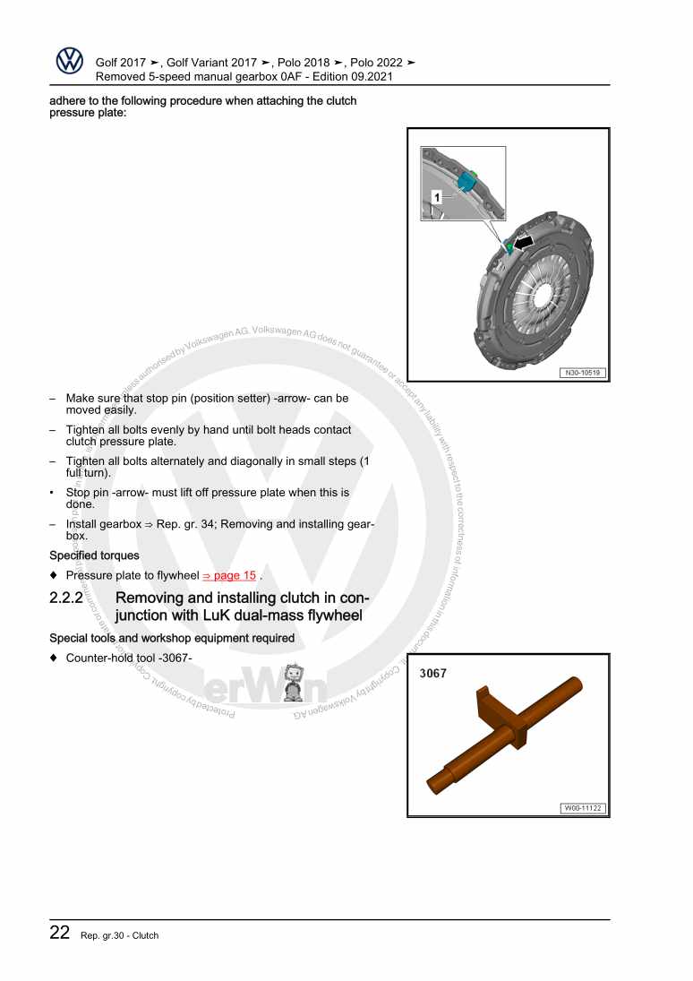 Examplepage for repair manual 2 Removed 5-speed manual gearbox 0AF