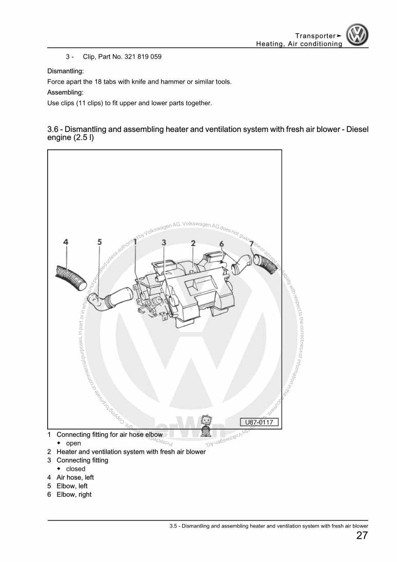 Examplepage for repair manual Heating, Air conditioning