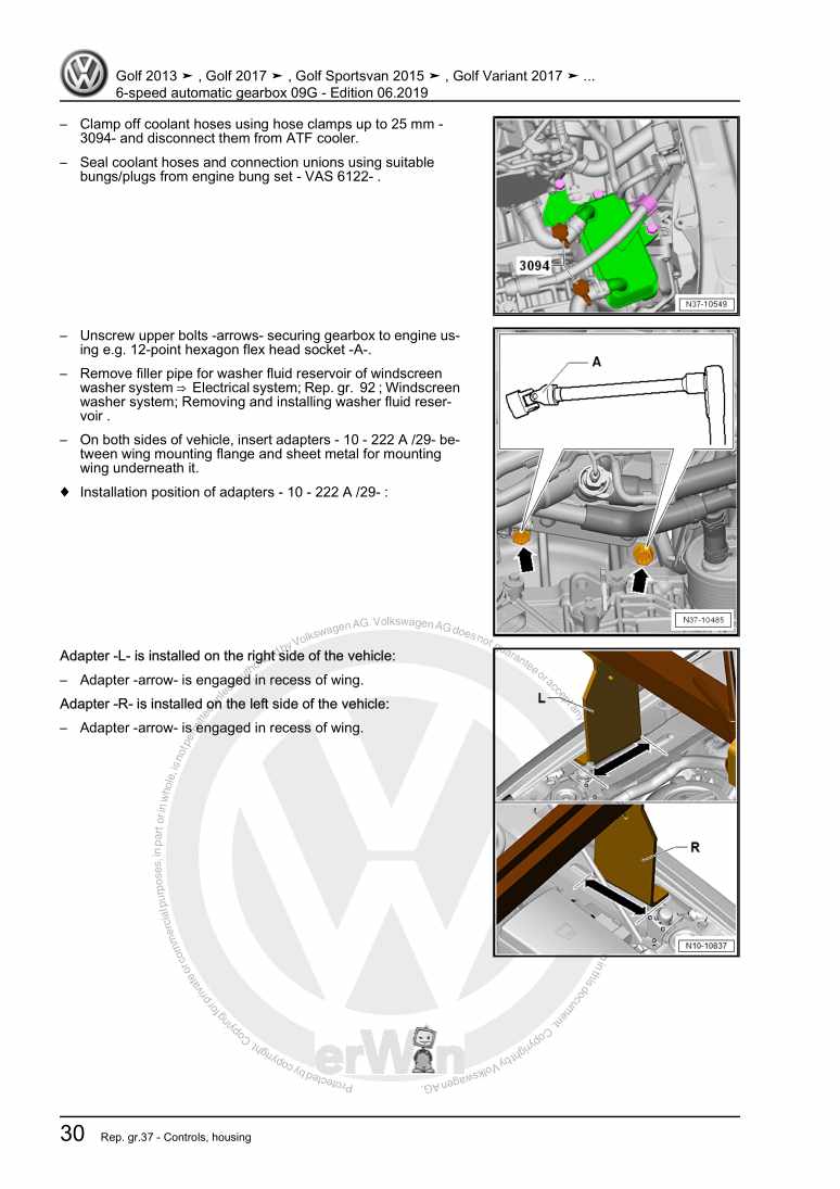 Beispielseite für Reparaturanleitung 3 6-speed automatic gearbox 09G