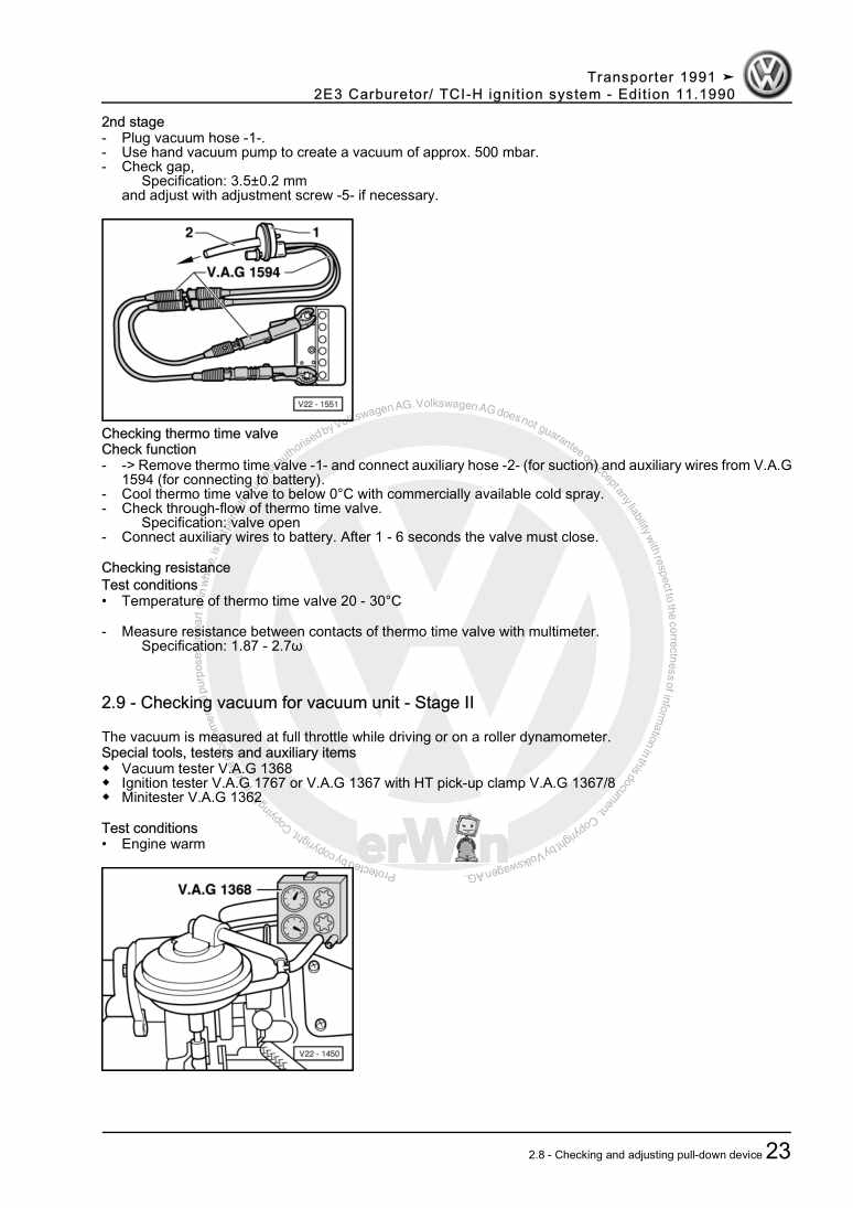 Examplepage for repair manual 3 2E3 Carburetor/ TCI-H ignition system