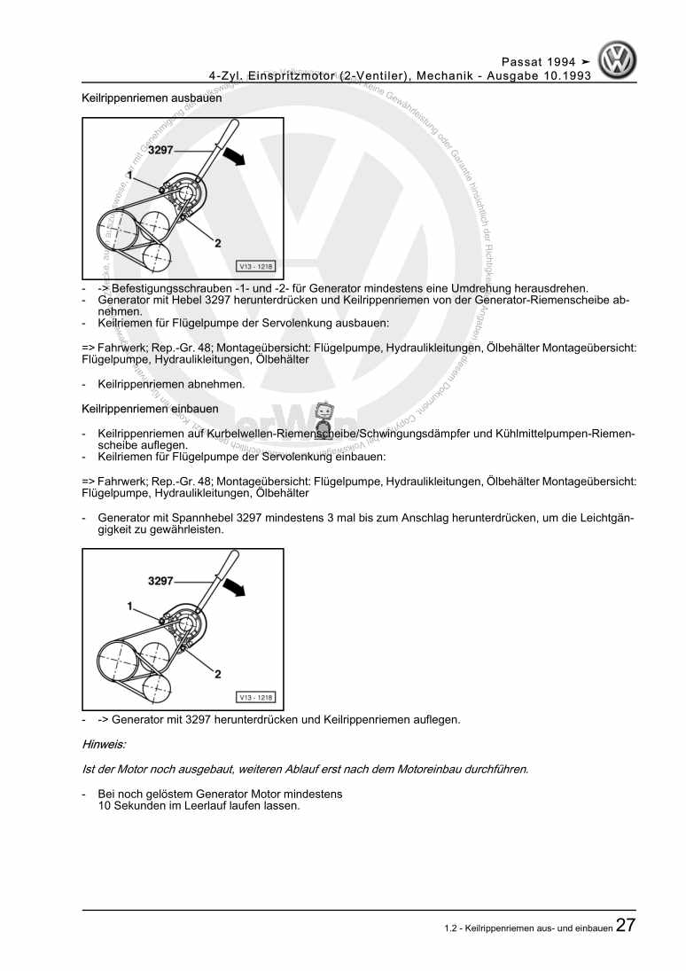 Beispielseite für Reparaturanleitung 2 4-Zyl. Einspritzmotor (2-Ventiler), Mechanik