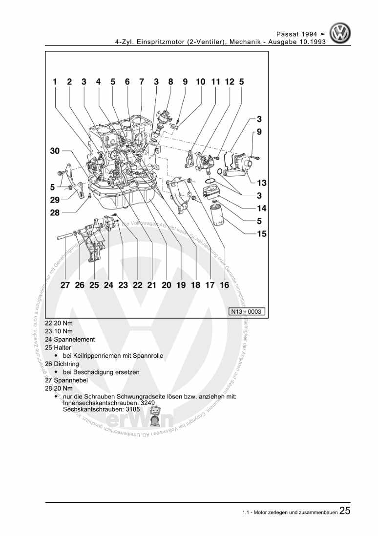 Beispielseite für Reparaturanleitung 3 4-Zyl. Einspritzmotor (2-Ventiler), Mechanik